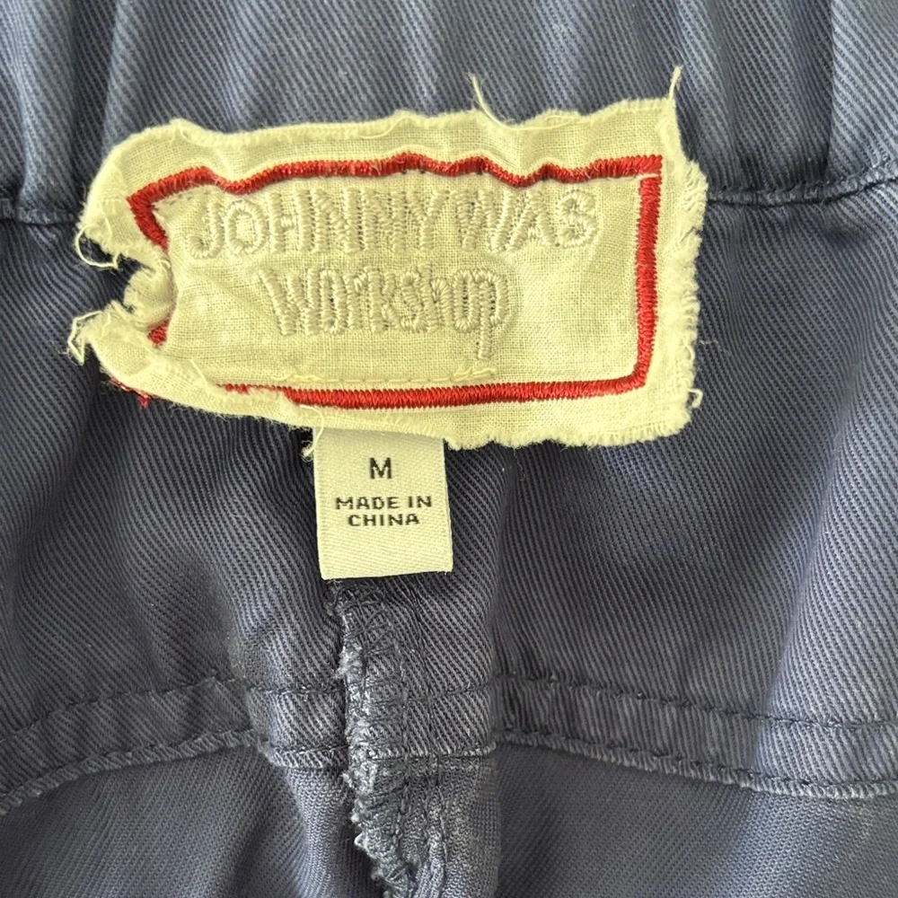 Johnny Was Emike Belted wide leg Navy Pants with Floral Embroidery NWOT - Picture 3 of 8